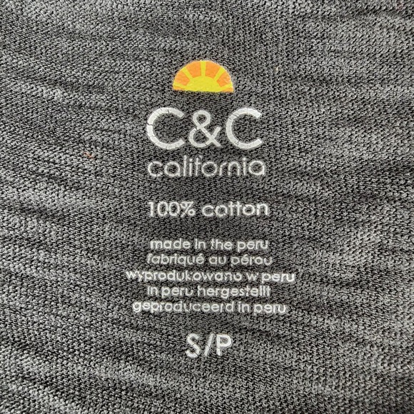 C&C California Womens Gray Short Sleeve Crew Neck T-Shirt Size Small 100% Cotton - Picture 2 of 11